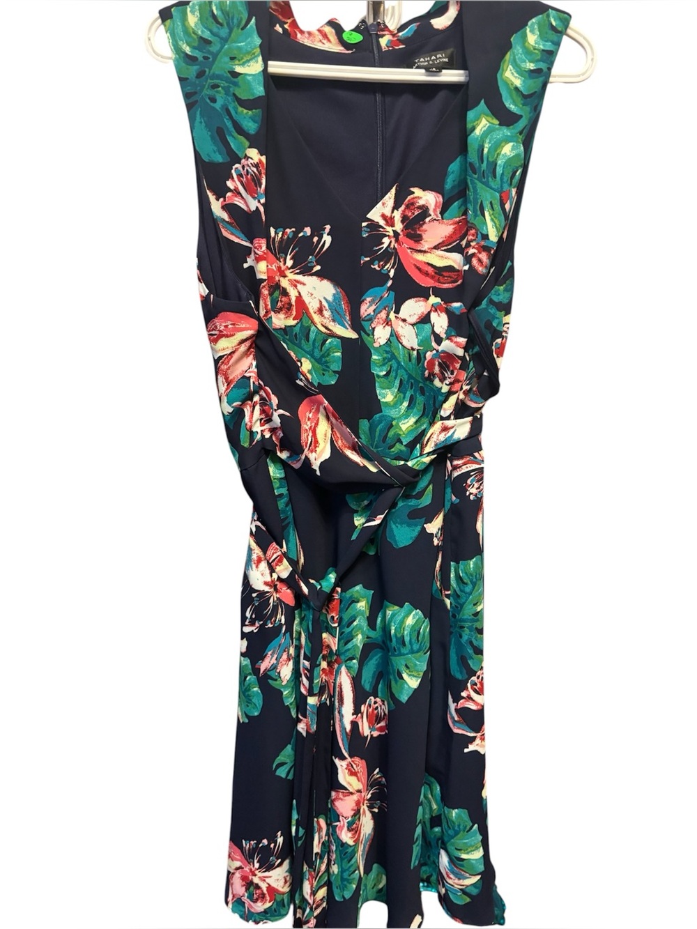 Floral Navy Tropical Wrap Dress